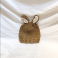 Korean Children's Hats Handmade Rabbit Ears Woolen Knitted  Autumn And Winter Baby Hats